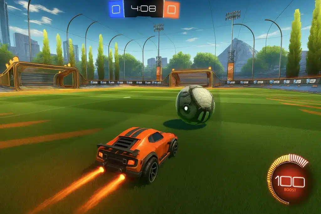 rocket soccer derby gameplay screenshot