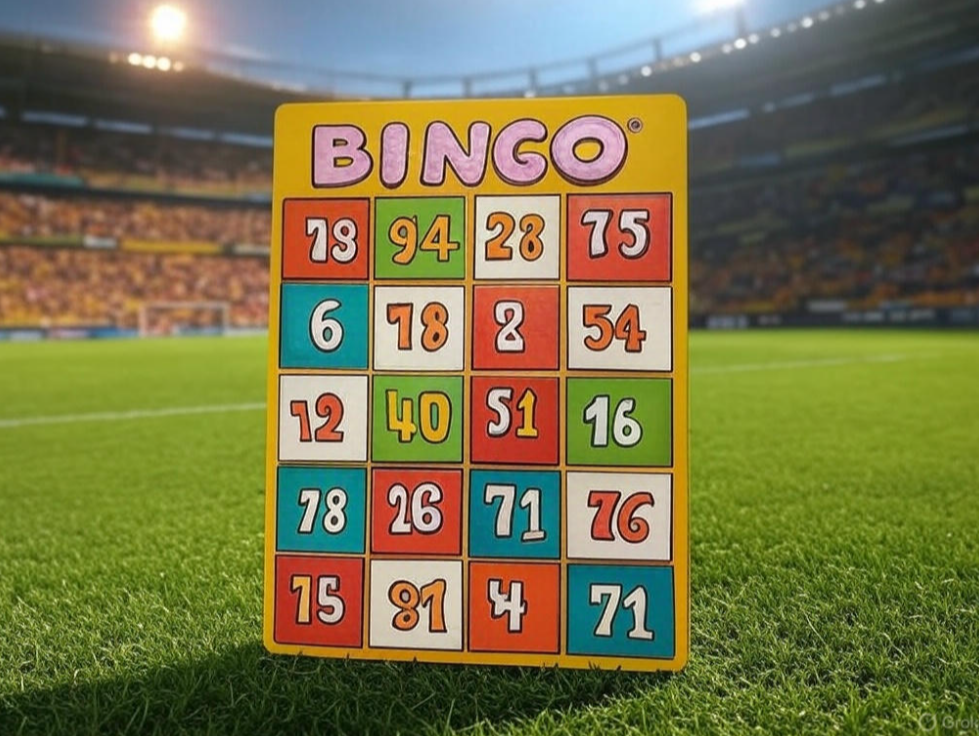 football bingo card for live matchday play