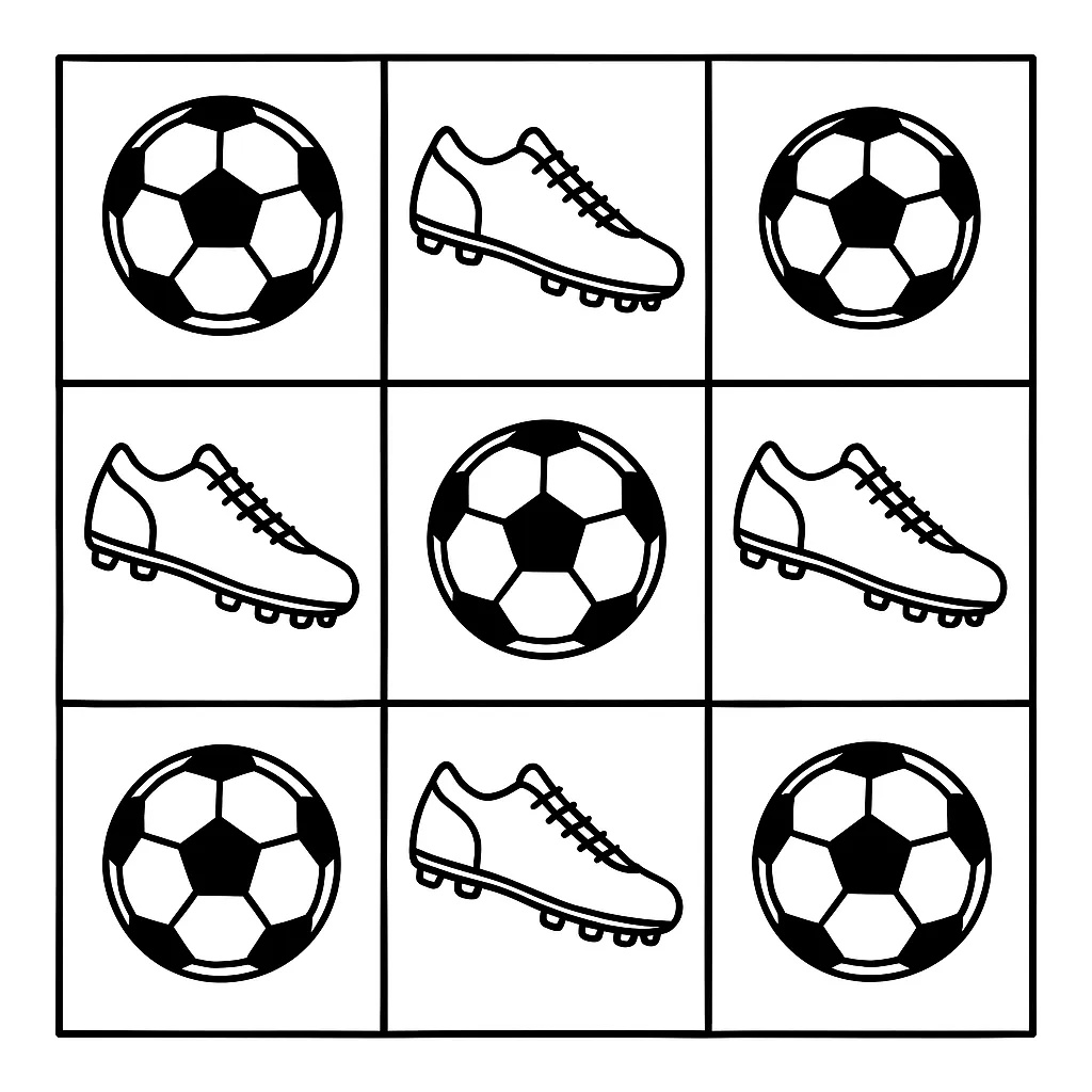 football tic tac toe printable for kids